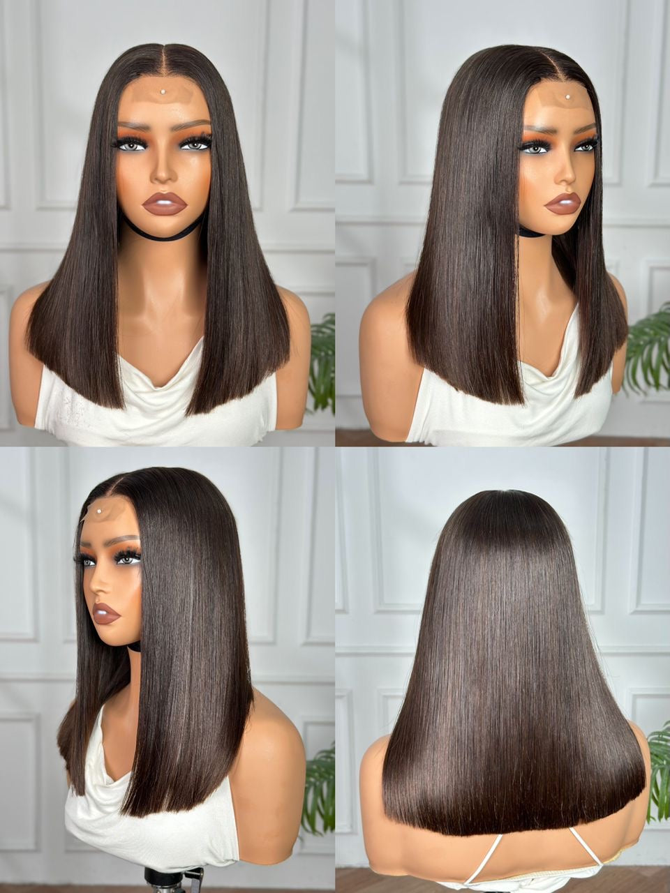 'SOPHIE' Veitnamese Straight Long Bob Unit | Chocolate Brown
