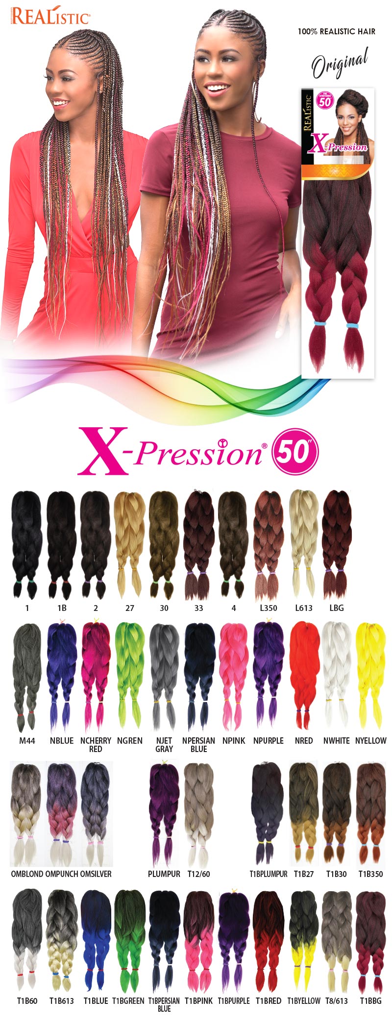 X-Pression 3x Pre-Stretched Braid 50”