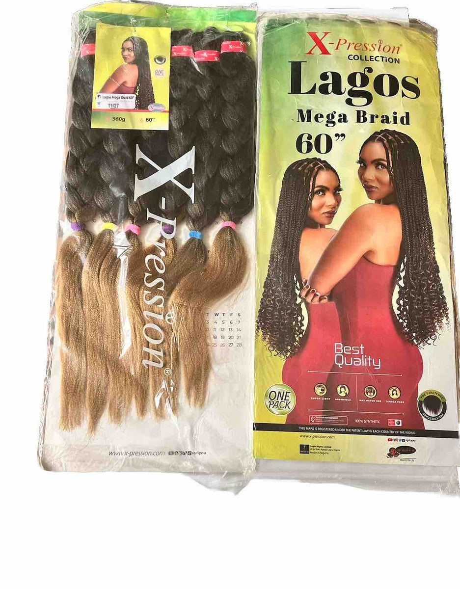 X-Pression Lagos Mega Braid 60” – Dark Shugar
