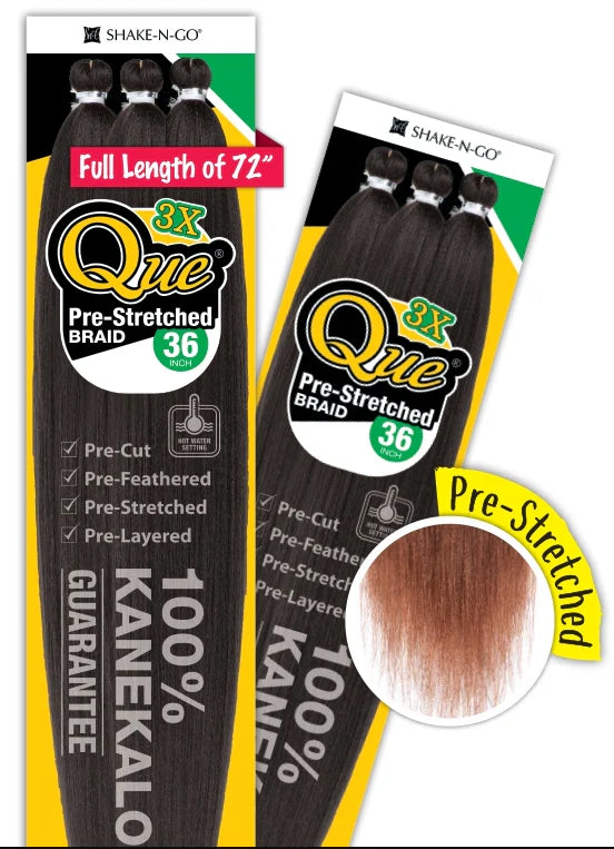 Shake n Go Que 3x Pre-stretched Braid 72” Full Length