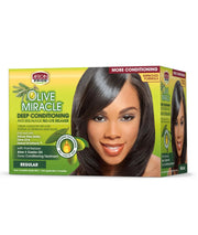 African Pride Olive Miracle deep conditioning no lye relaxer kit