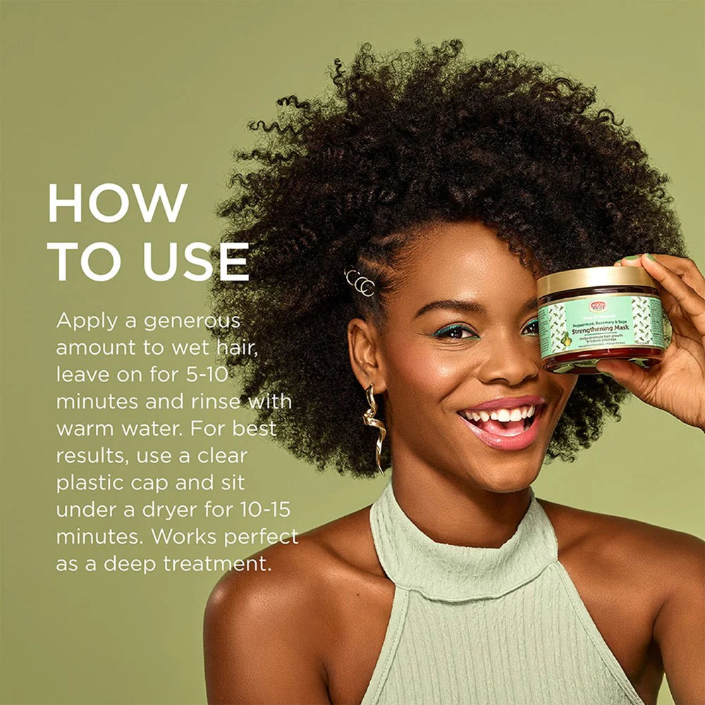 African Pride Feel It Formula Peppermint Rosemary and Sage Strengthening Mask Hair Treatment