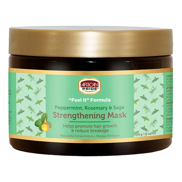 African Pride Feel It Formula Peppermint Rosemary and Sage Strengthening Mask Hair Treatment