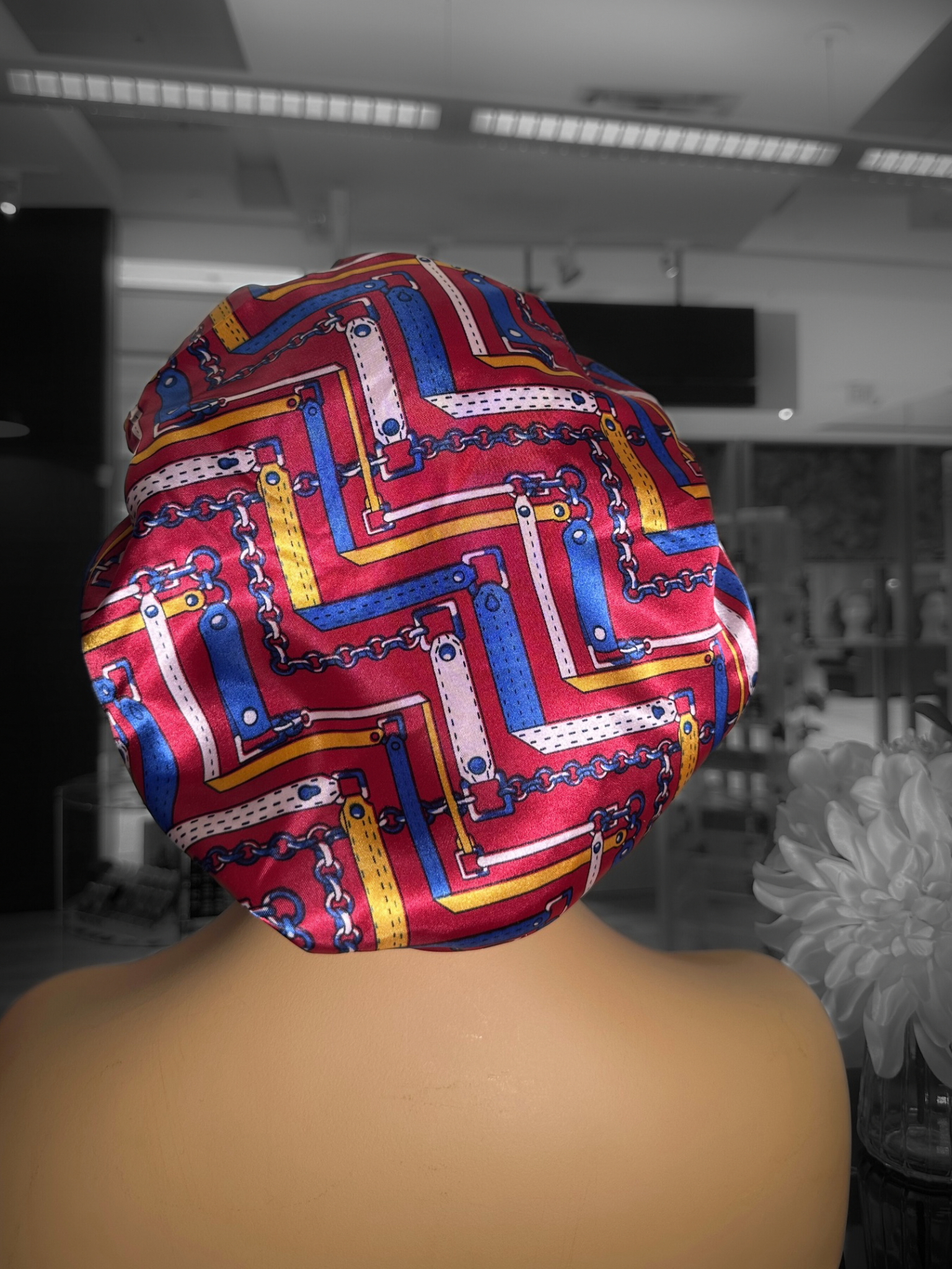 Red Sandy Scrunchie Bonnet