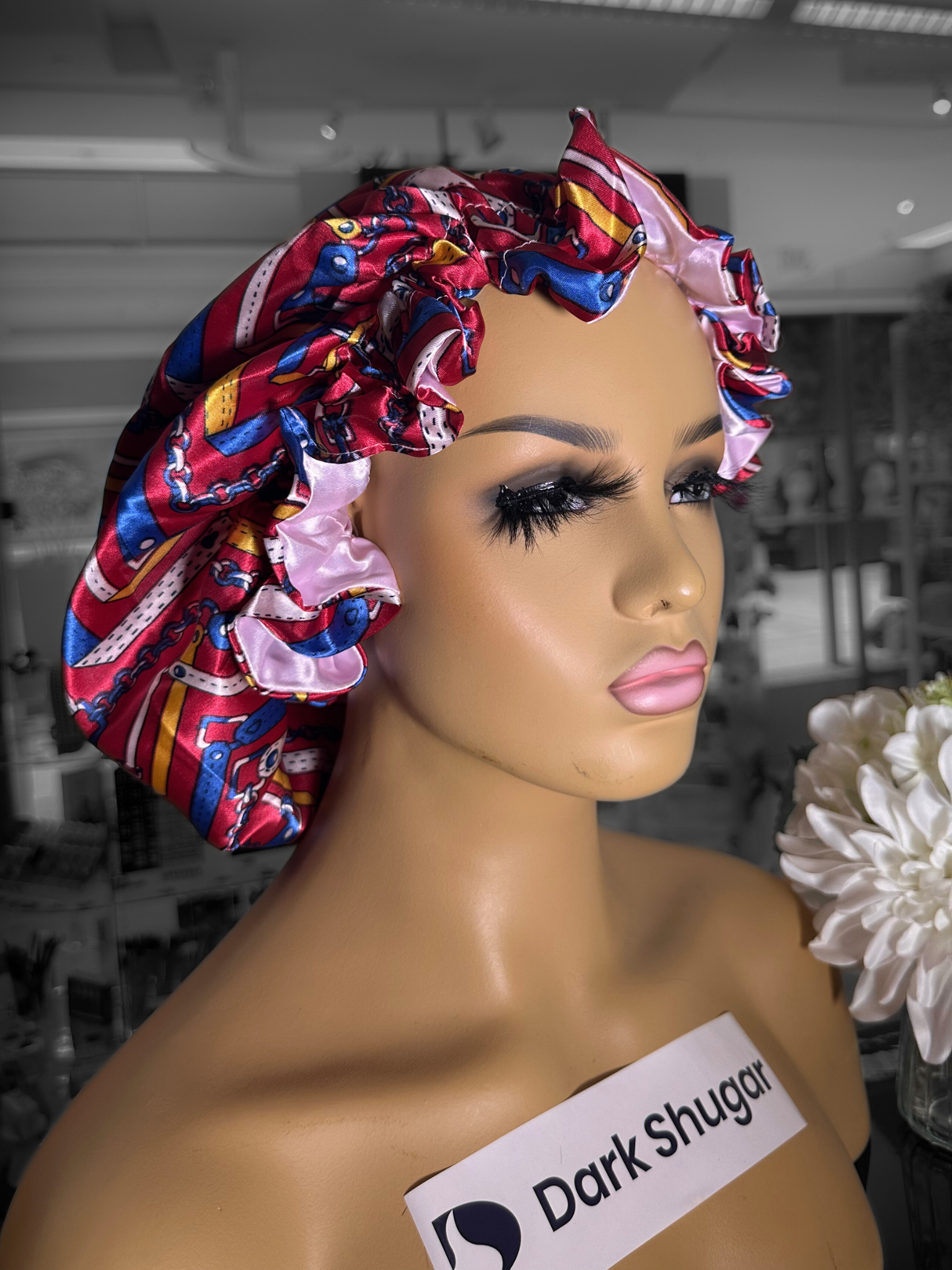 Red Sandy Scrunchie Bonnet