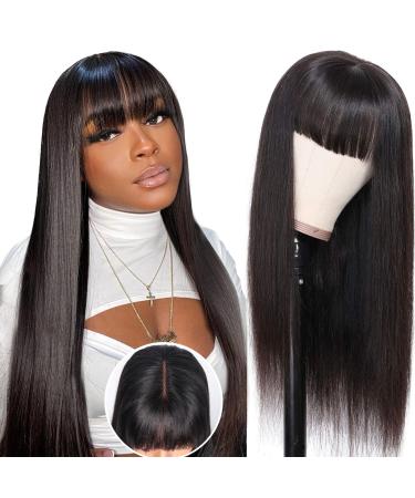 SAUCEE – Long Straight Wig with Bangs | Luxury HD Lace Human Hair Unit
